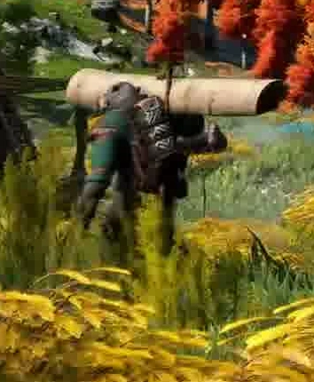 Close shot of a bear-looking character